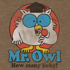 Mr. Owl How Many Licks? Mens T Shirt Brown
