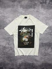Stussy World Tour T-Shirt Big Logo Flowers Tee Y2K Rare Streetwear Men S Vintage