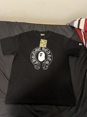 A Bathing Ape x Chrome Hearts Black Graphic Logo Tee Short Sleeve Size L