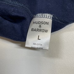 Hudson & Barrow Shirt Men’s Large Navy Geometric Short Sleeve Pocket Tee NEW