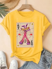 Funny Cartoon Rabbit Jax Shirt, Jester Playing Card Graphic Tee