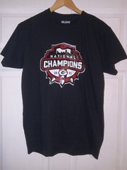 Georgia Bulldogs National Champions T-Shirt Medium Black Gildan NCAA