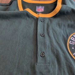 NFL Green Bay Packers Henley Shirt Mens 3XL G-III Green Gold Colorblock Cotton