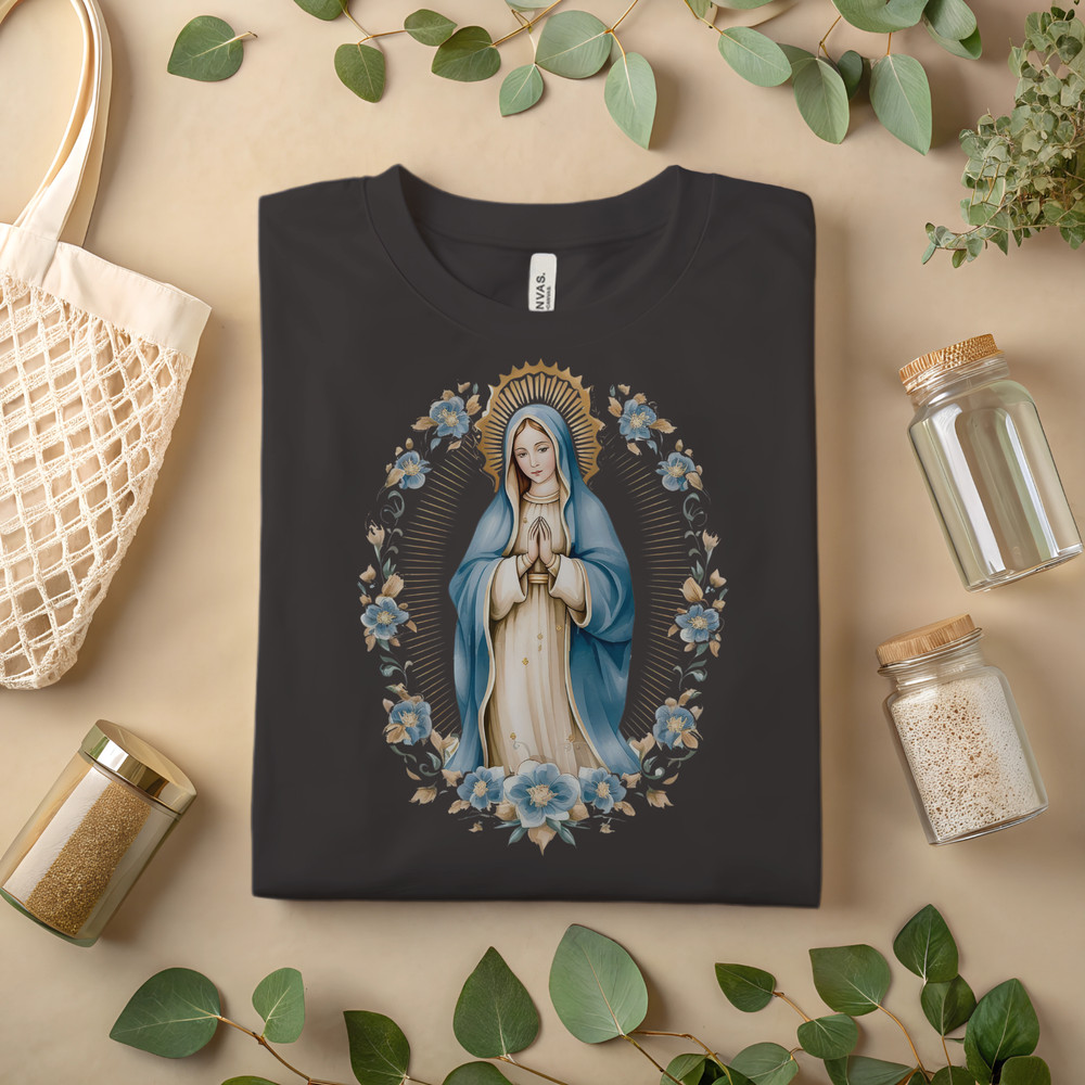 Virgin Mary T-Shirt – Holy Mother Religious Graphic Tee, Christian Faith A113