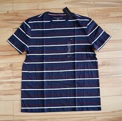 Tommy Hilfiger Men’s Short Sleeve Crew-Neck Stripe Tee T-Shirt