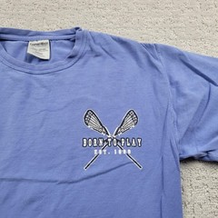 ComfortWash Shirt Mens S Purple Born To Play Lacrosse Graphic Tee Cotton