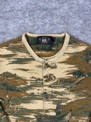 Double RL RRL Shirt Mens M Henley Sportsman Wetland Print Long Sleeve Rare
