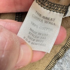 The Great China Wall Henley Shirt Sz XXL Tan Long Sleeve Cotton USA