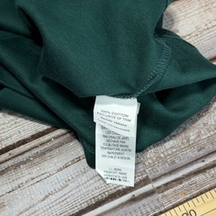 LL Bean Unisex Mock Neck Long Sleeve Shirt Forest Green 100% Cotton S/M