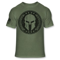 Spartan Helmet T-Shirt – Patriotic Molon Labe Shirt – Athletic Blend Tee – A200