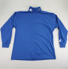 Starter Dallas Cowboys Turtleneck Shirt Mens L Blue Long Sleeve Cotton NFL