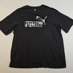 Puma Graphic Camo Logo T-Shirt Crew Neck Short Sleeve Black Men’s 3XLT