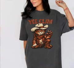 Yee Claw Funny Cat Shirt, Western Cat Tee, Cowboy Cat TShirt