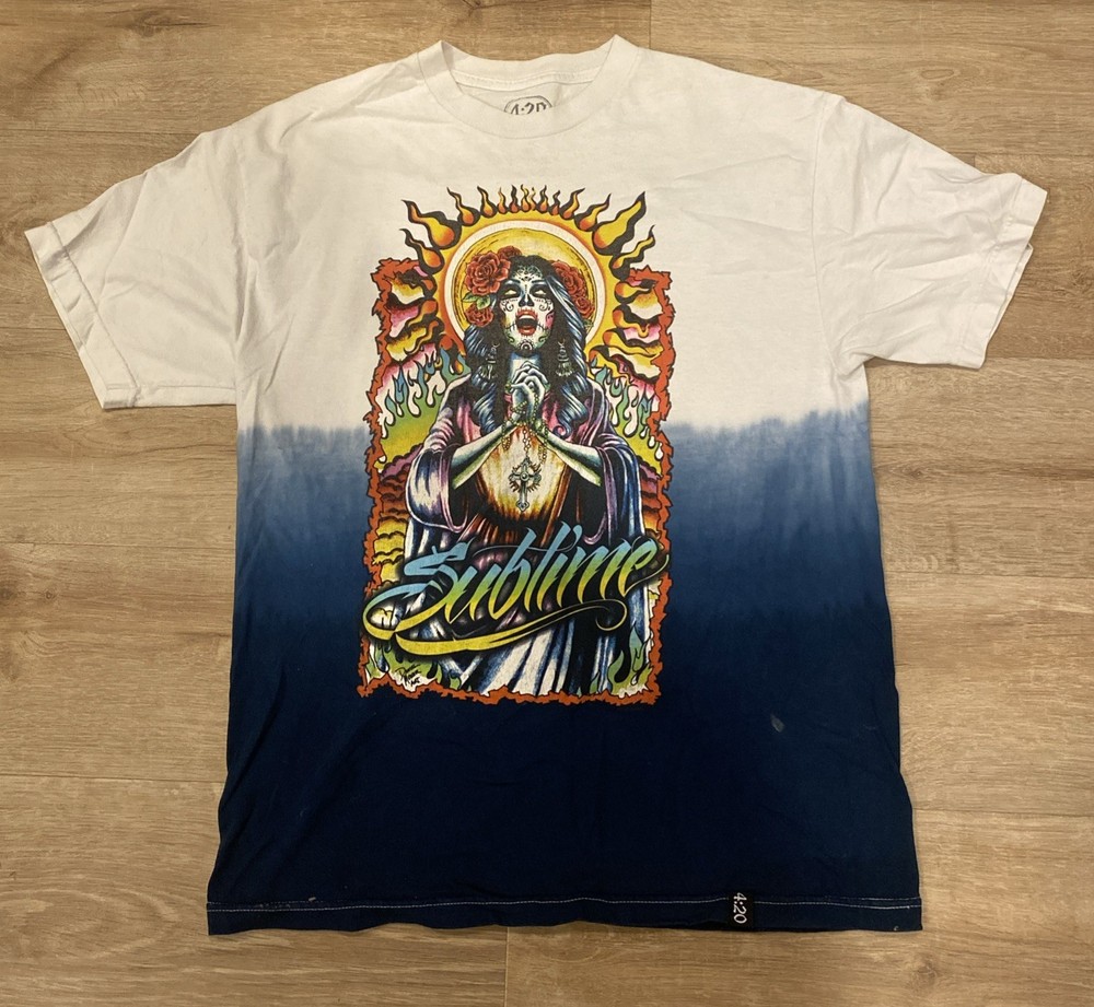 Sublime 420 T Shirt Men’s Tie Dye Day of the Dead Mary Size L