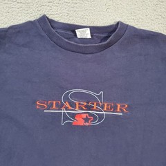 Vintage Starter Shirt Mens Extra Large Blue 90s Made In USA Short Sleeve Casual