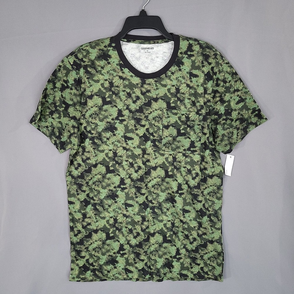 Goodthreads Men’s Pullover Camo T-Shirt Short Sleeve Green Size M