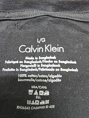 Calvin Klein Men’s Black Logo V-Neck T-Shirt Size LG Regular