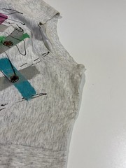 Vintage Hand Painted Glitter T Shirt Sz XL Abstract Custom Art To Wear 90s