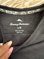 Tommy Bahama Men’s Gray Short Sleeve Crew Neck Cotton Pocket Logo T-Shirt L