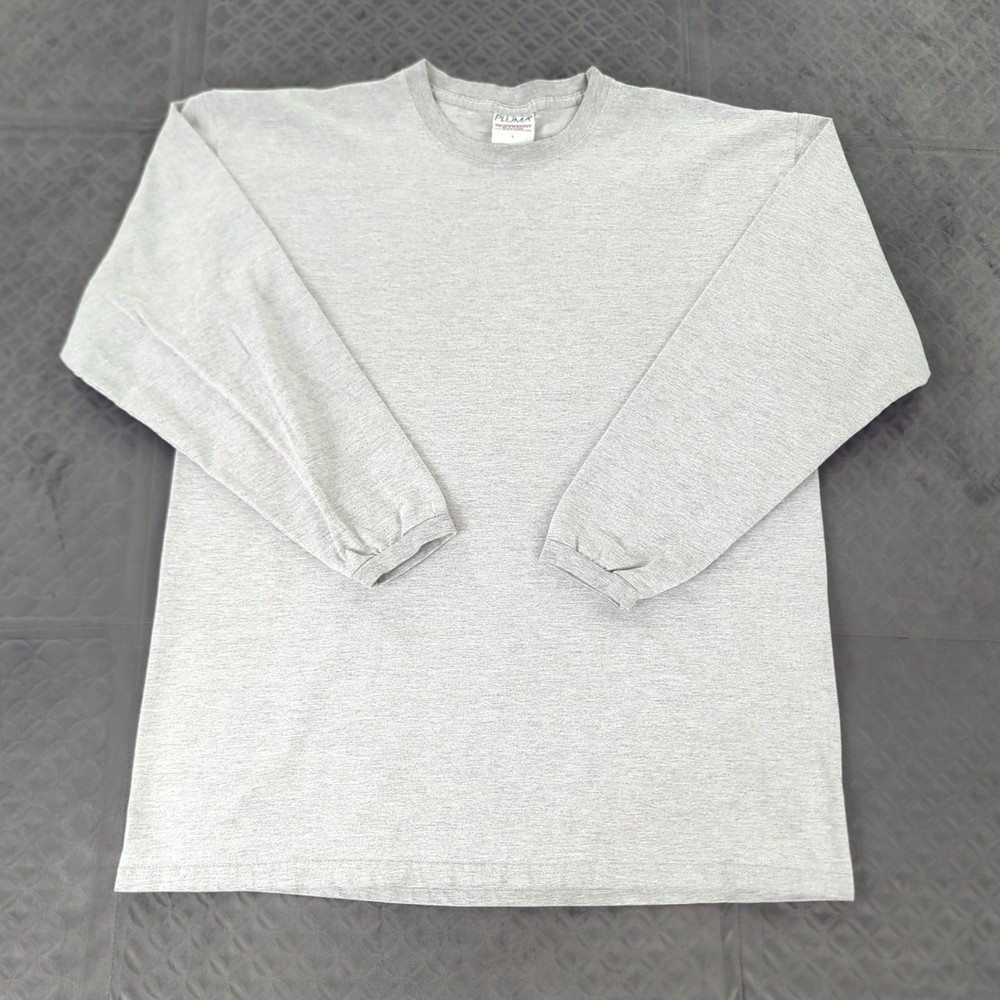 Pluma Shirt Long Sleeve Heavyweight Cotton Crewneck Gray Men Large
