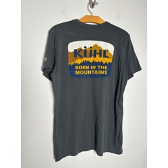 KUHL Mens Wildfibre Organic Cotton T-Shirt M Grey Born In The Mountains Pocket