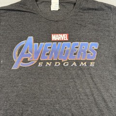 Marvel T-Shirt Men’s L Gray Avergers Endgame Logo Spellout Movie Promo