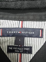 Tommy Hilfiger Men’s Polo Shirt Black Logo Slim Fit Size L – The 1985