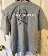 Vintage AND 1 Skull “Play At Your Own Risk” double sided gray T-Shirt Men Size L