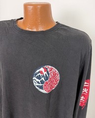 Carbon2Cobalt Shirt Men XL Fire Earth Ying Yang Graphic Long Sleeve Charcoal