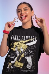 Anime Final Fantasy VII Rebirth Cloud Black T-Shirt Size S-5XL