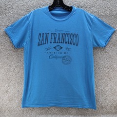 San Francisco Graphic T-Shirt Tourist Tee Blue (see photo for flaw)