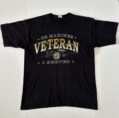 United States U.S. Marines Veteran I Served Proud Military Adults Tshirt Tee LG