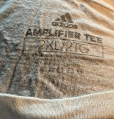 Lot of 2, XXL Men’s Tees-Soft Calvin Klein Gray, & White w/Gray Adidas Graphic