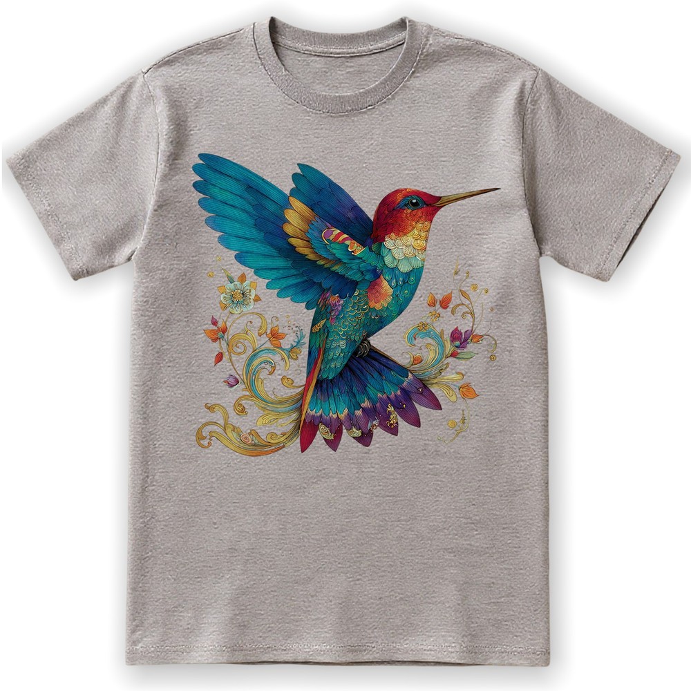 Colorful Hummingbird Nature Art T-Shirt Vintage Retro Gift Men Women Tee