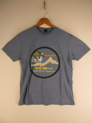 Gildan T-Shirt Mens L Blue Heather Cartoon Bear Remember Only YOU Graphic Tee