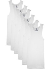NEW! George Tag Free Comfort Long length A-Shirt Men’s, WHITE, Small, 3-Pack,
