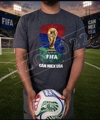 FIFA World Cup 2026 T-Shirt Gray Outerstuff Can Mex USA Soccer Graphic Men Small