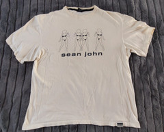 VTG Sean John Men’s 100% Cotton Ivory T-Shirt Dancing Bikini Girls Size XL ST45