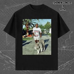Mike Tyson Walking White Tiger Unisex Men’s Cotton Crew Tee Vintage 90s Tshirt S