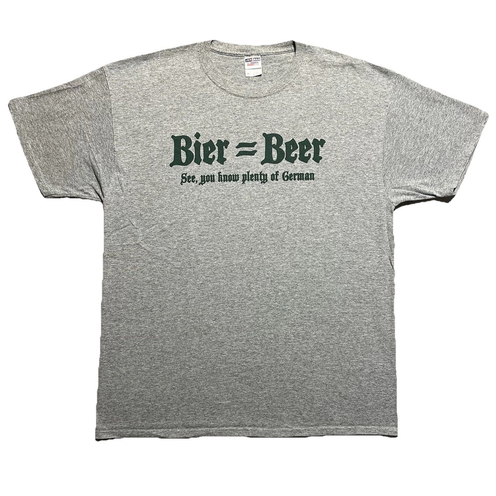 Bier = Beer Funny German T Shirt Schmidt’s Sausage Haus XL