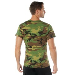 Men’s Camo Short Sleeve T-Shirt – Rothco Poly/Cotton Woodland Camo Tee