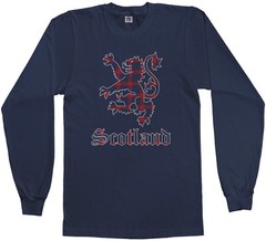 Threadrock Men’s Plaid Lion Rampant Of Scotland Long Sleeve T-shirt Flag