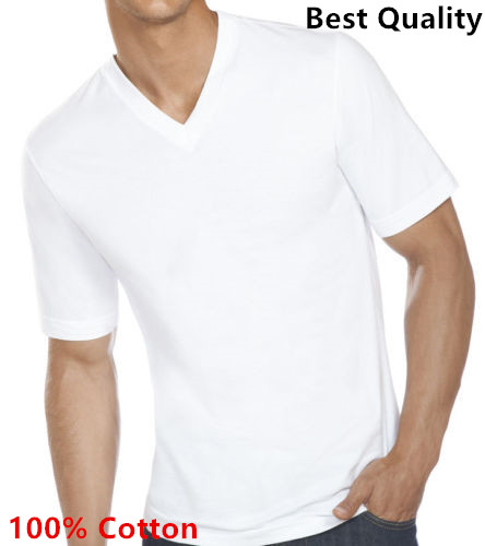 New 12 Pack Men’s 100% Cotton Tagless T-Shirt Undershirt Tee Plain White S-XL