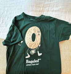 Bageled NYC Tennis Shirt. Champion Size Large / Dark Green