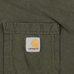 Used Carhartt Henley neck short-sleeved T-shirt with a single logo pocket me…