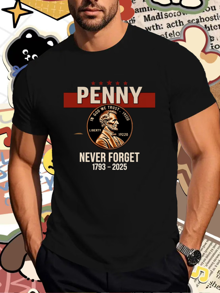 Men’s Vintage Penny Coin 1 Cent Retro T-Shirt – 100% Cotton