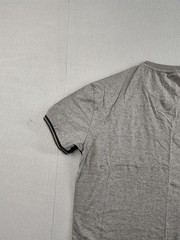 Stone Falcon Men Shirt XL Gray Striped Short Sleeve V Neck Casual Relaxed Fit