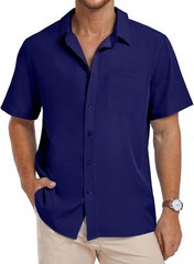 Men’s Hawaiian Shirt Floral Print Short Sleeve Button Down Casual Beachwear Top