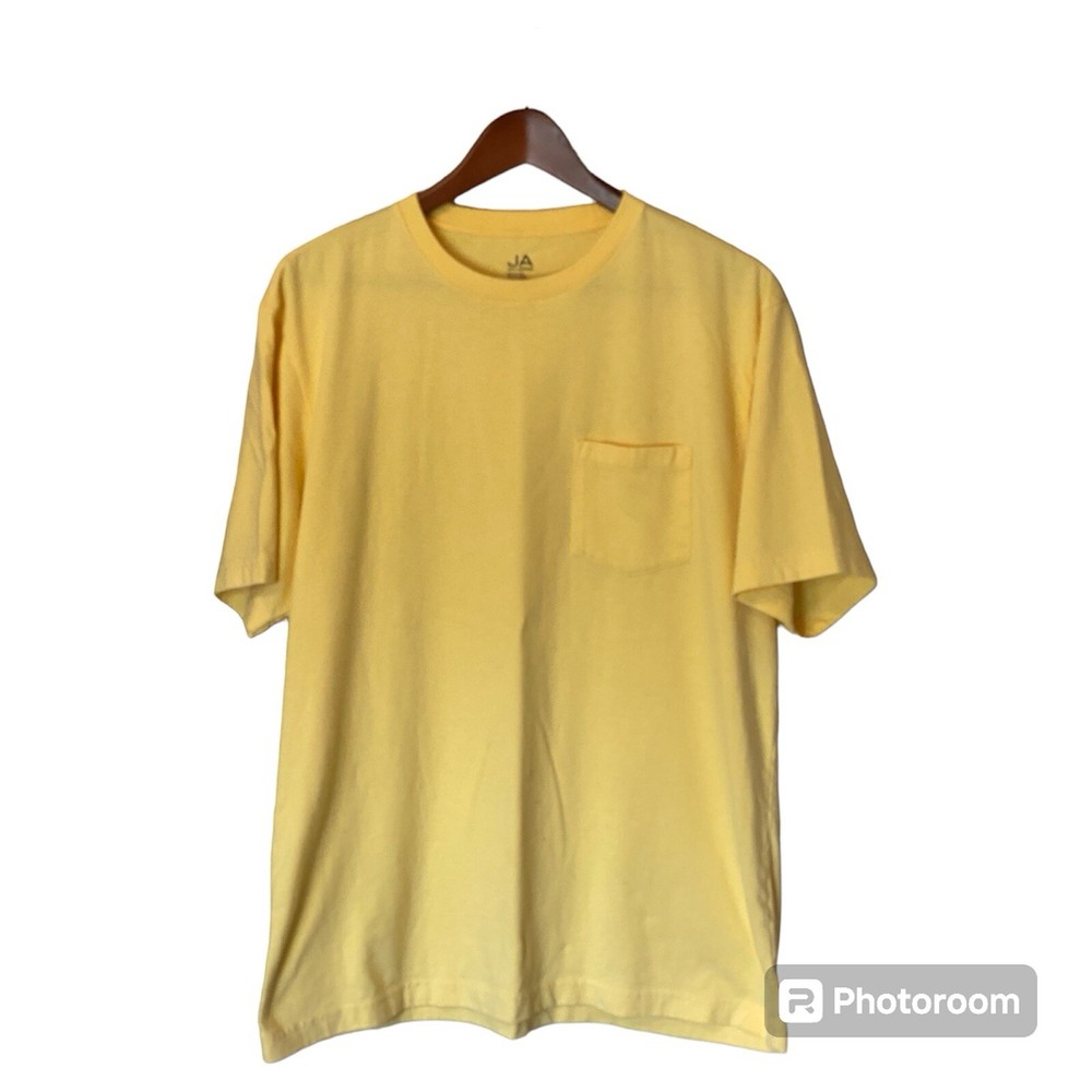 John Ashford Yellow S/S T-Shirt Men’s Size L Basic Pocket Tee