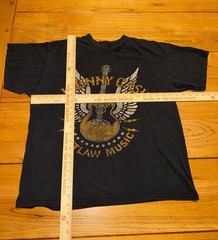 Johnny Cash Outlaw Music Country Black Graphic Concert T-Shirt Zion Size XL